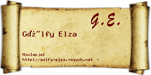 Gálfy Elza névjegykártya